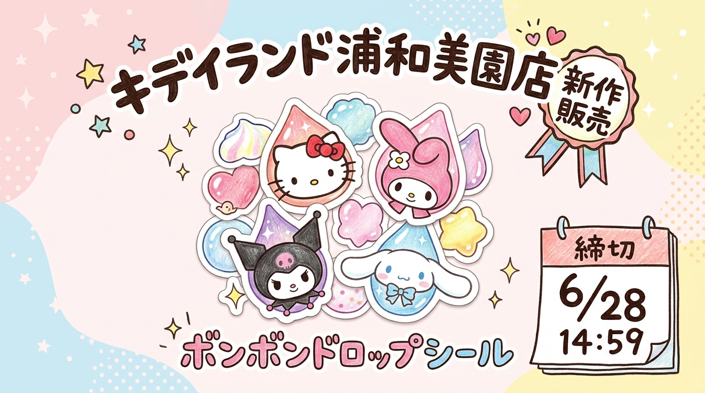 6/28締切】サンリオmojiボンドロ4種の抽選@キデイランド浦和美園