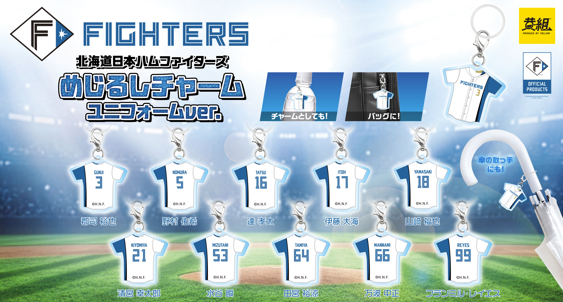 【8月下旬発売】日本ハムめじるしチャーム2種